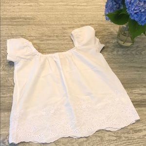Off the shoulder white eyelet top sz S